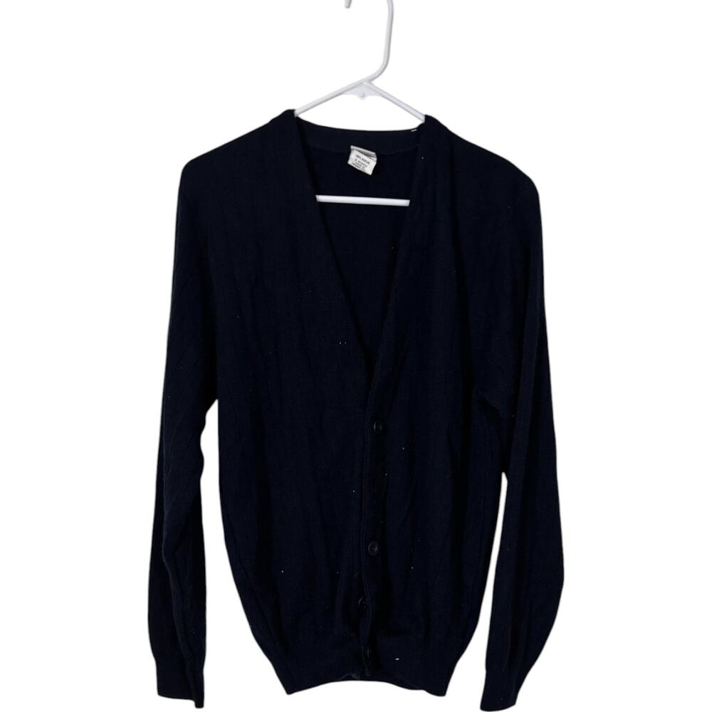 VF Imagewear Cardigan Mens Size XS Black Button Up V Neck Ribbed Long Sleeve